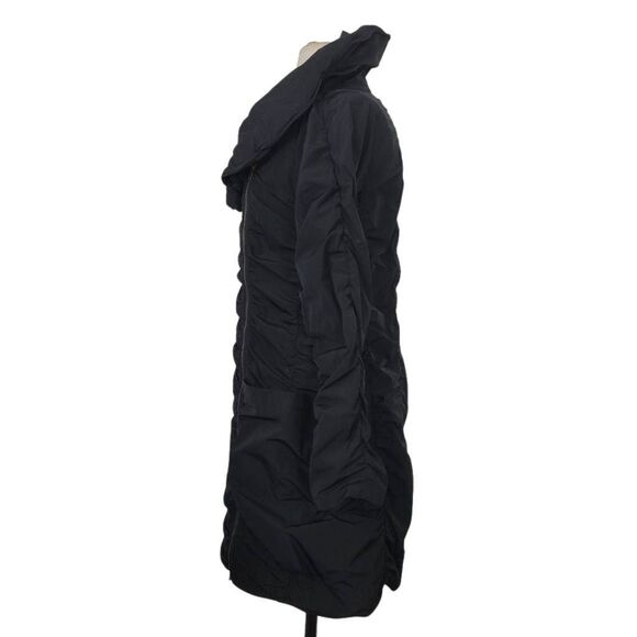 Sun Kim Sydney Parachute Jacket Womens Small Black Ruched Full Zip Lagenlook - Picture 4 of 12